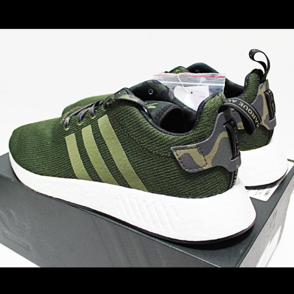 Nib Adidas Nmd R2 2 Bape Green Camo R1 